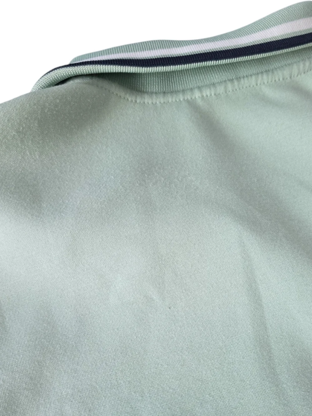 Ben Sherman Men’s Quarter Zip Pullover Sage Green Navy Stripe Small
